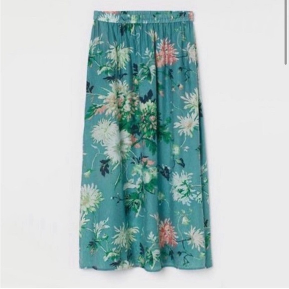 H&m Floral Turquoise Skirt - Picture 8 of 8